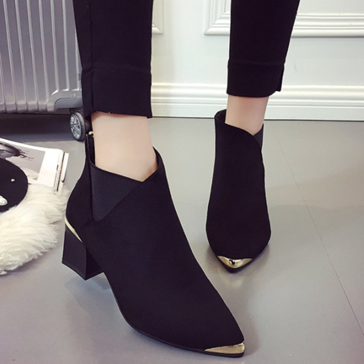 Autumn Winter New Steel Head Boots Matte Leather Boots Comfortable Zipper Women&apos;s Boots