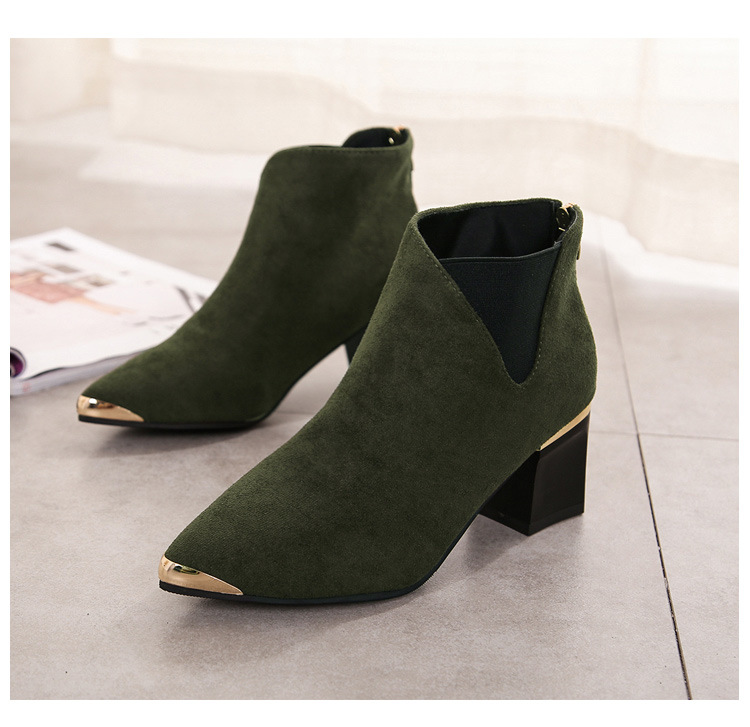 Autumn Winter New Steel Head Boots Matte Leather Boots Comfortable Zipper Women&apos;s Boots