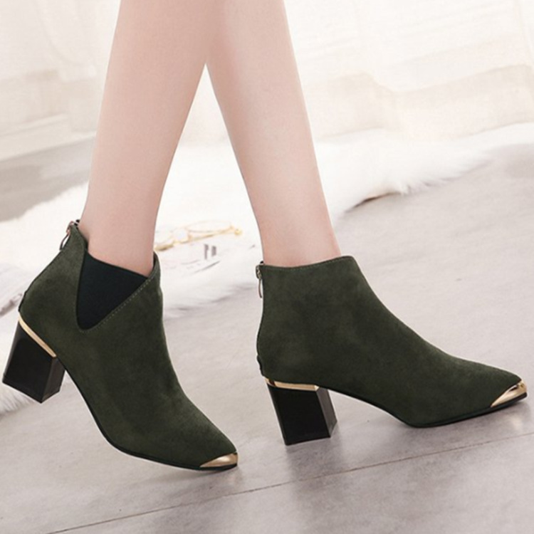 Autumn Winter New Steel Head Boots Matte Leather Boots Comfortable Zipper Women&apos;s Boots