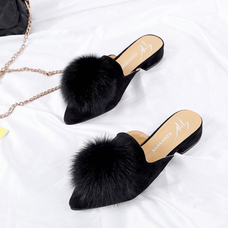 Autumn New Women's Slippers Fashion Cute Pointed Shoes