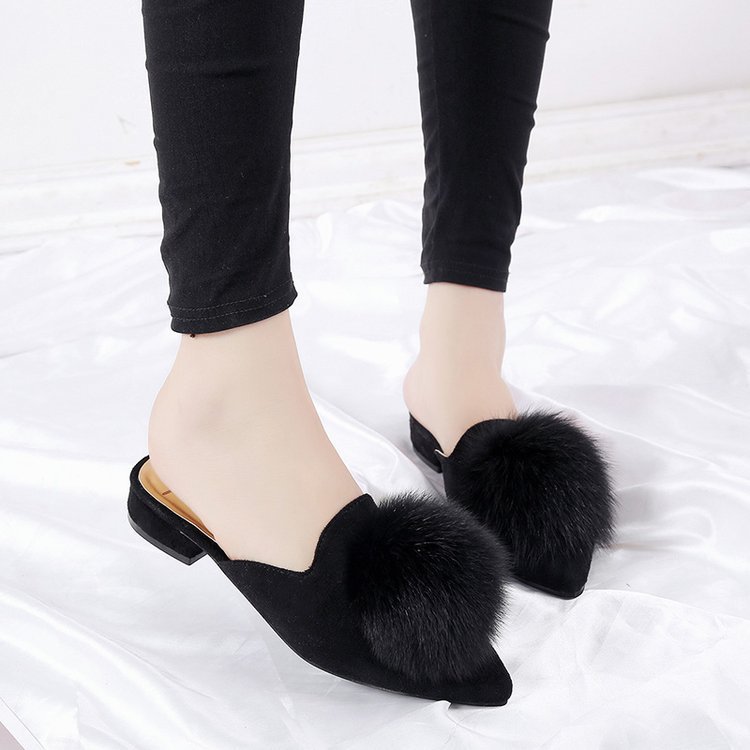 Autumn New Women's Slippers Fashion Cute Pointed Shoes