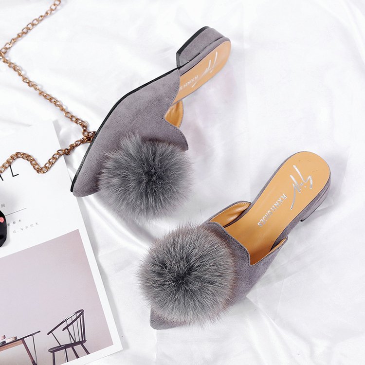 Autumn New Women's Slippers Fashion Cute Pointed Shoes