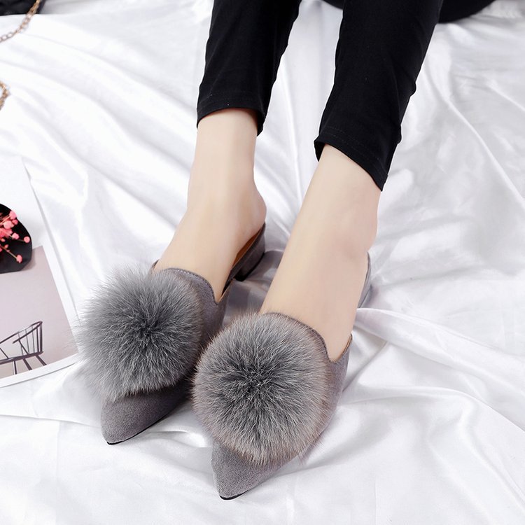 Autumn New Women's Slippers Fashion Cute Pointed Shoes