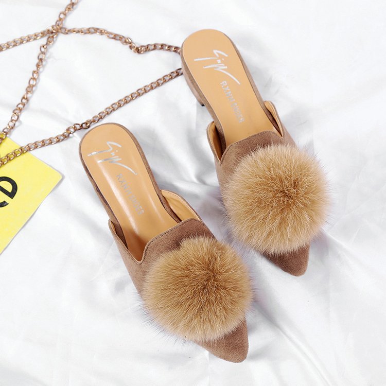 Autumn New Women's Slippers Fashion Cute Pointed Shoes