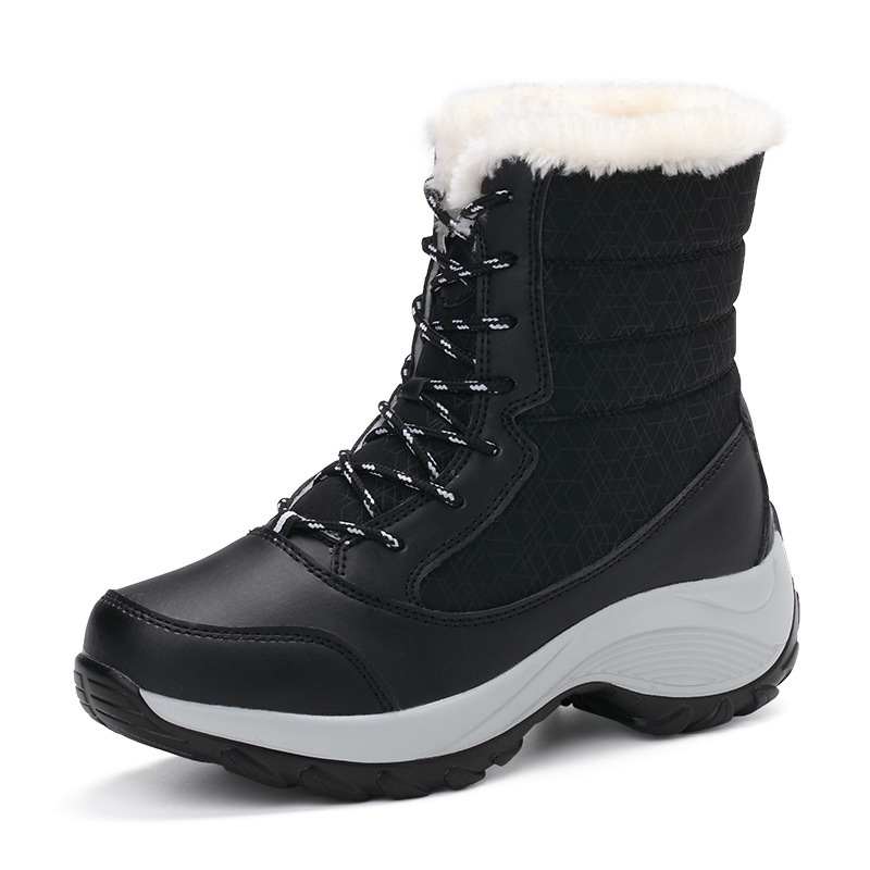 Winter Plus Velvet High-top Women&apos;s Shoes Students Waterproof Boots