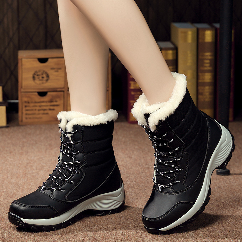 Winter Plus Velvet High-top Women&apos;s Shoes Students Waterproof Boots