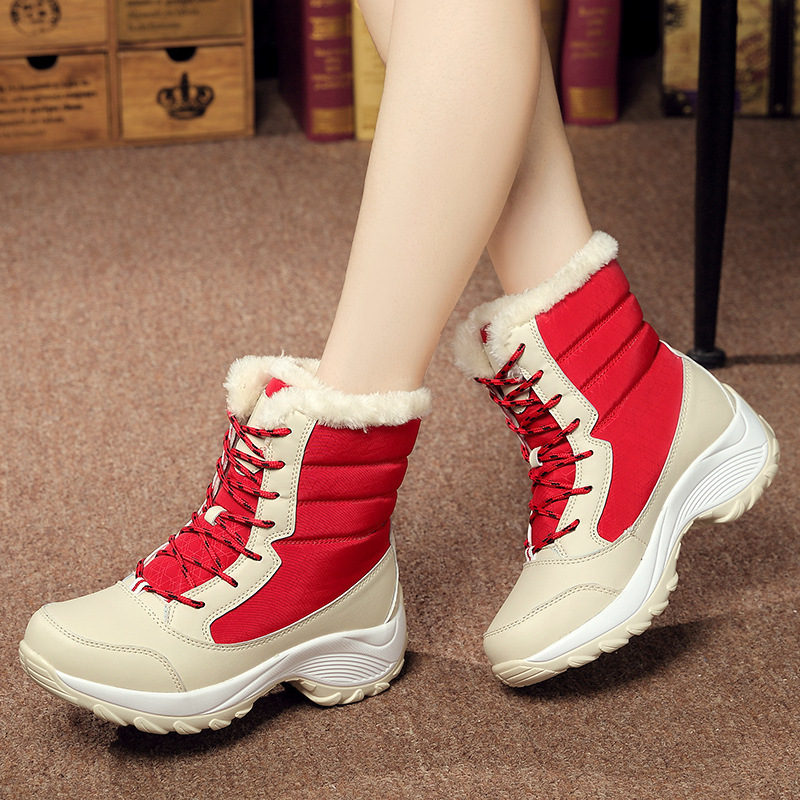 Winter Plus Velvet High-top Women&apos;s Shoes Students Waterproof Boots