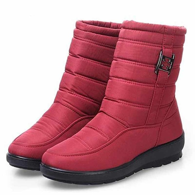 Snow Boots Women Shoes Casual Winter Zipper Ankle Boots Warm Fur Round
