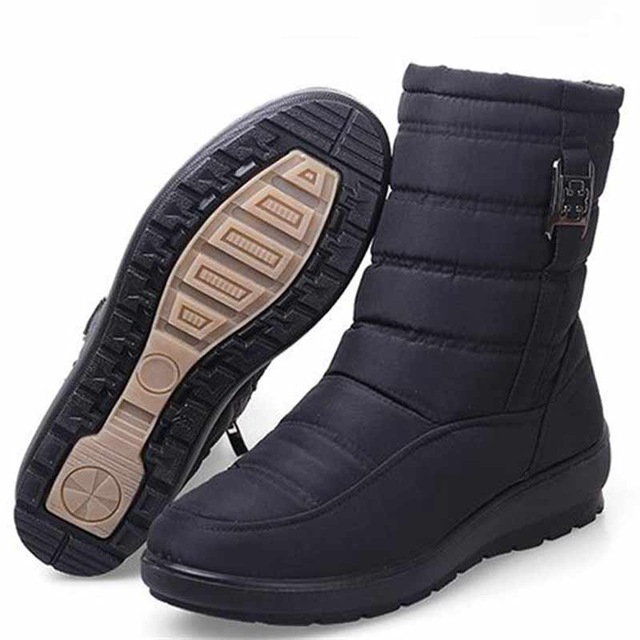 Snow Boots Women Shoes Casual Winter Zipper Ankle Boots Warm Fur Round