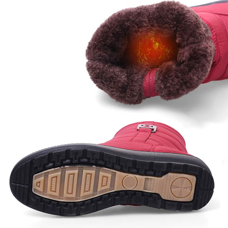 Snow Boots Women Shoes Casual Winter Zipper Ankle Boots Warm Fur Round