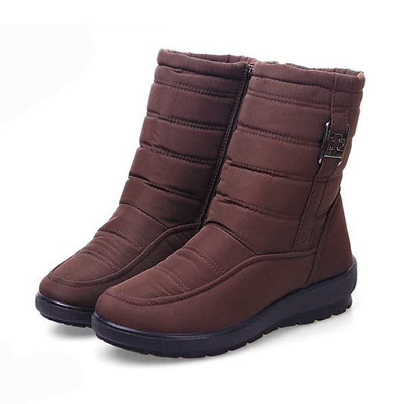 Snow Boots Women Shoes Casual Winter Zipper Ankle Boots Warm Fur Round