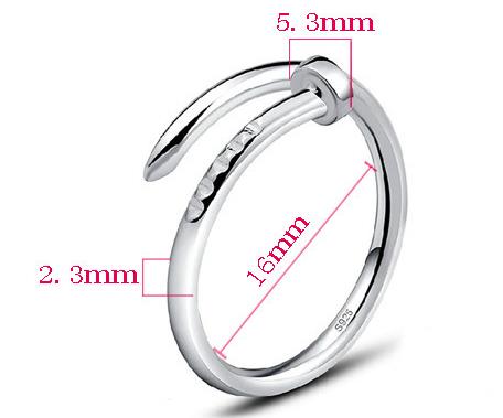 Screw ring female nail ring silver ornaments from the stars of your same style ring