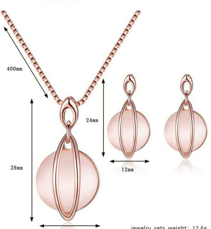 Alloy jewelry set opal necklace earring set