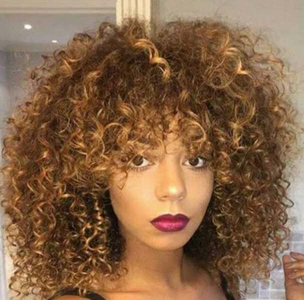 Amazon e-commerce Wig Women&apos;s small curly wig brown afd chemical fiber headgear