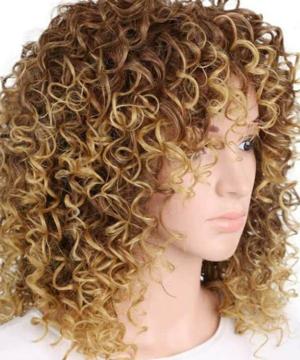 Amazon e-commerce Wig Women&apos;s small curly wig brown afd chemical fiber headgear