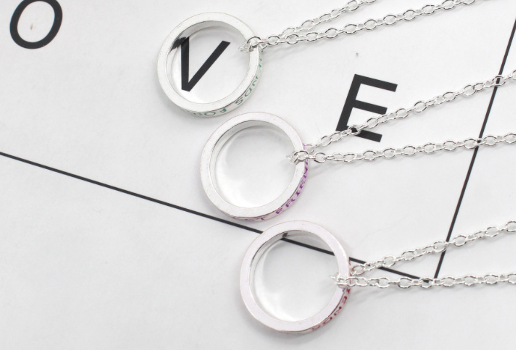 Good friend three-piece set ring necklace good bestie good sister pendant pendant decoration