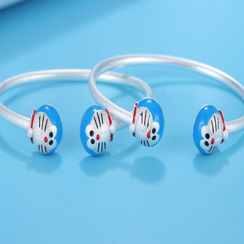 Doraemon blue fat Jingle cat sand face opening cartoon parent-child clothing fashion bracelet