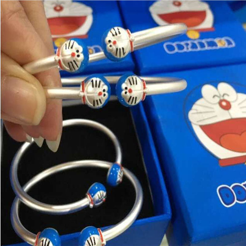 Doraemon blue fat Jingle cat sand face opening cartoon parent-child clothing fashion bracelet