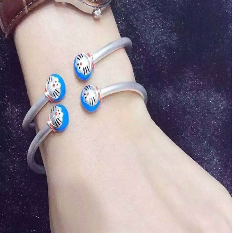 Doraemon blue fat Jingle cat sand face opening cartoon parent-child clothing fashion bracelet