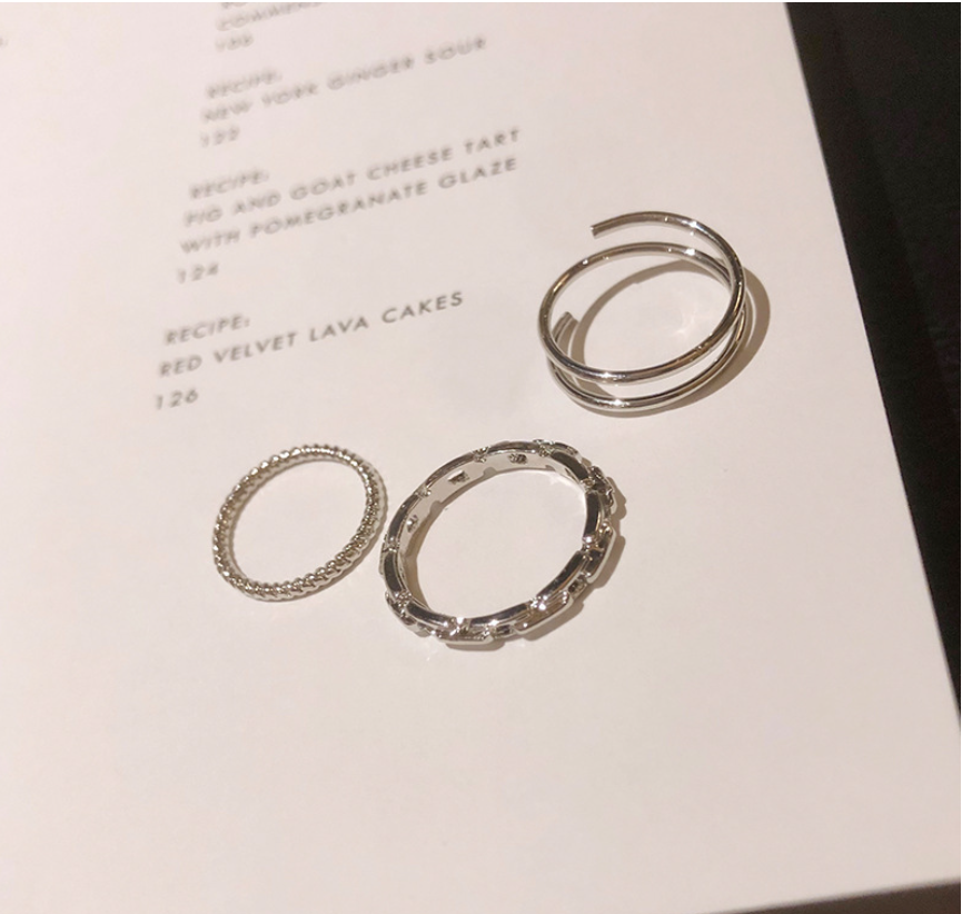 Individual character tail rings contracted cold breeze ring female Ins tide forefinger rings