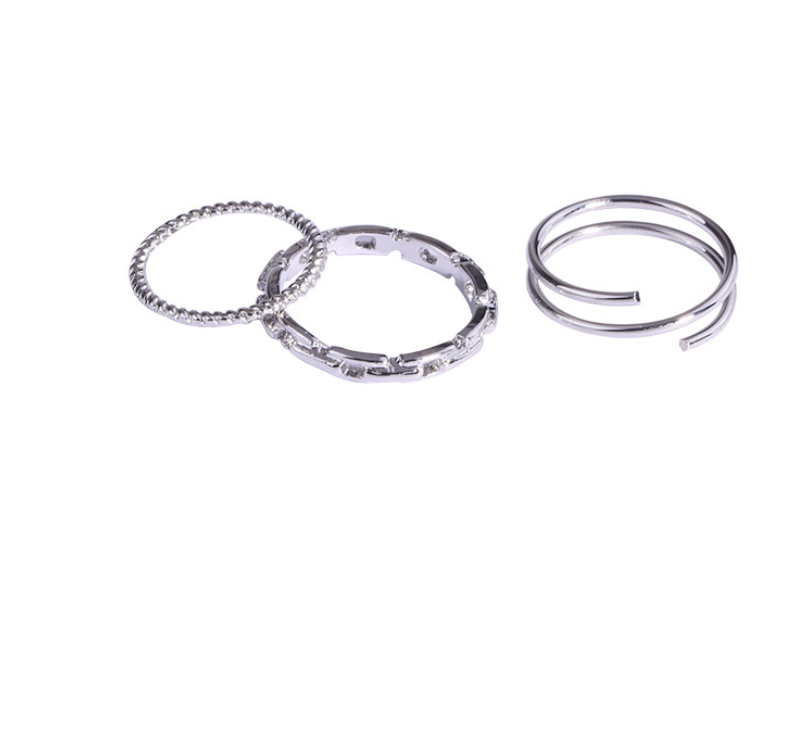 Individual character tail rings contracted cold breeze ring female Ins tide forefinger rings