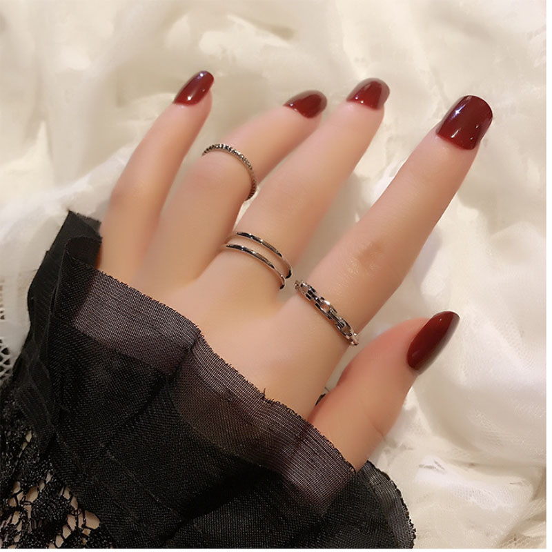 Individual character tail rings contracted cold breeze ring female Ins tide forefinger rings