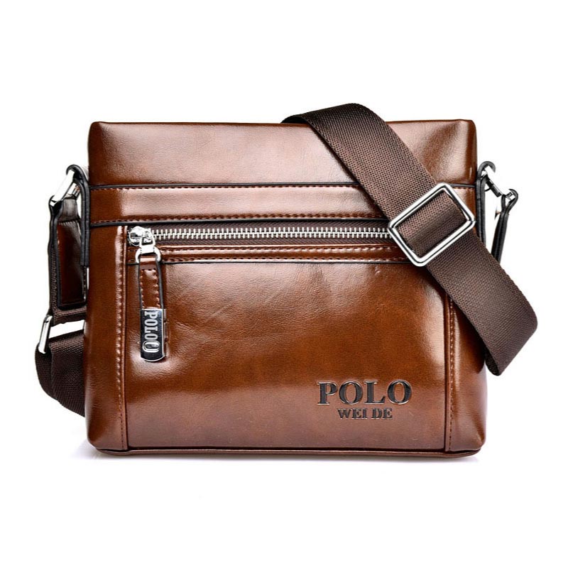 POLO Leather Shoulder Bag Men's Business Messenger Bag