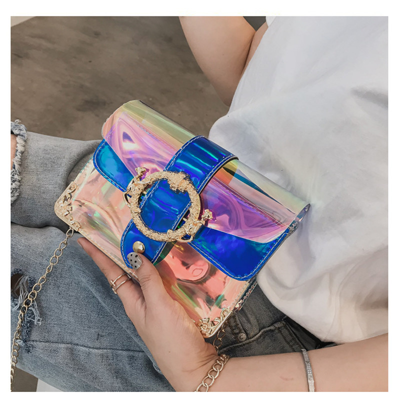 KIKO Women's bag handbag Chain shoulder  laser transparent cross-body bag