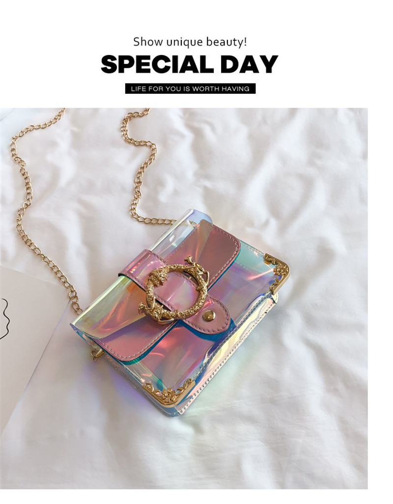 KIKO Women's bag handbag Chain shoulder  laser transparent cross-body bag