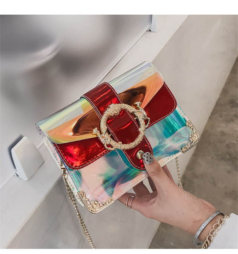 KIKO Women's bag handbag Chain shoulder  laser transparent cross-body bag