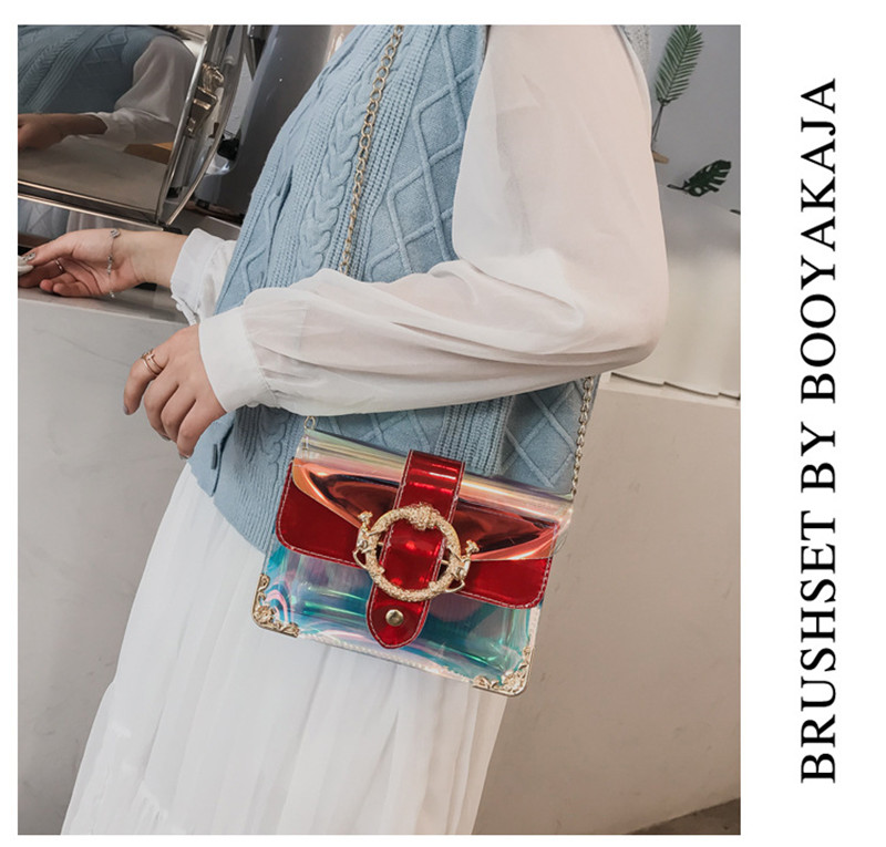 KIKO Women's bag handbag Chain shoulder  laser transparent cross-body bag