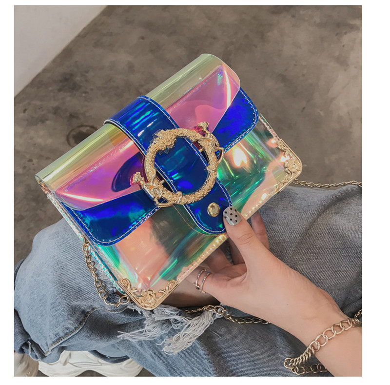 KIKO Women's bag handbag Chain shoulder  laser transparent cross-body bag