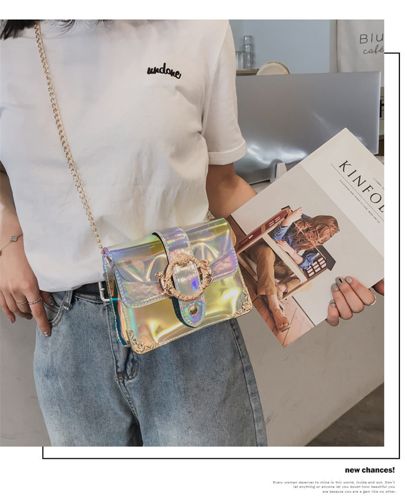 KIKO Women's bag handbag Chain shoulder  laser transparent cross-body bag