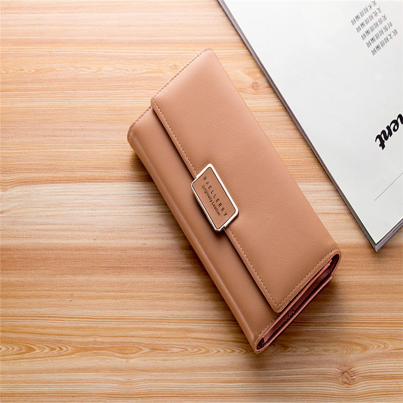 New Korean style Women' Wallet simple fashion envelope buckle three fold