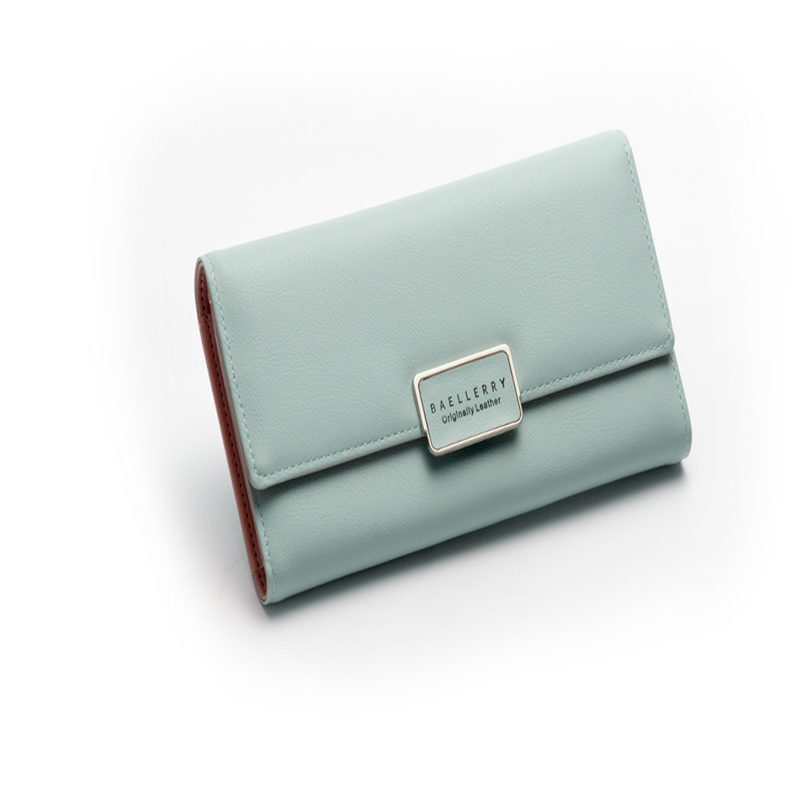 New Korean style Women' Wallet simple fashion envelope buckle three fold