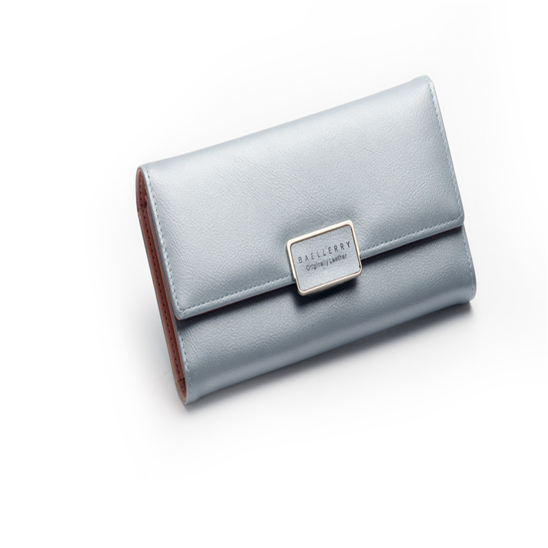 New Korean style Women' Wallet simple fashion envelope buckle three fold