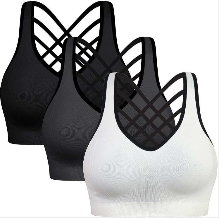 Women's sports bra shockproof beauty back yoga tight bra clothing gather fitness training