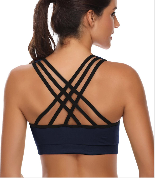 Women's sports bra shockproof beauty back yoga tight bra clothing gather fitness training