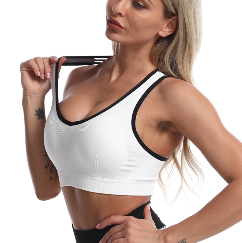 Women's sports bra shockproof beauty back yoga tight bra clothing gather fitness training