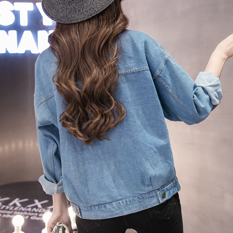 Autumn outfit BF jacket Jean jacket Women's clothing Loose big yards cowboy clothing
