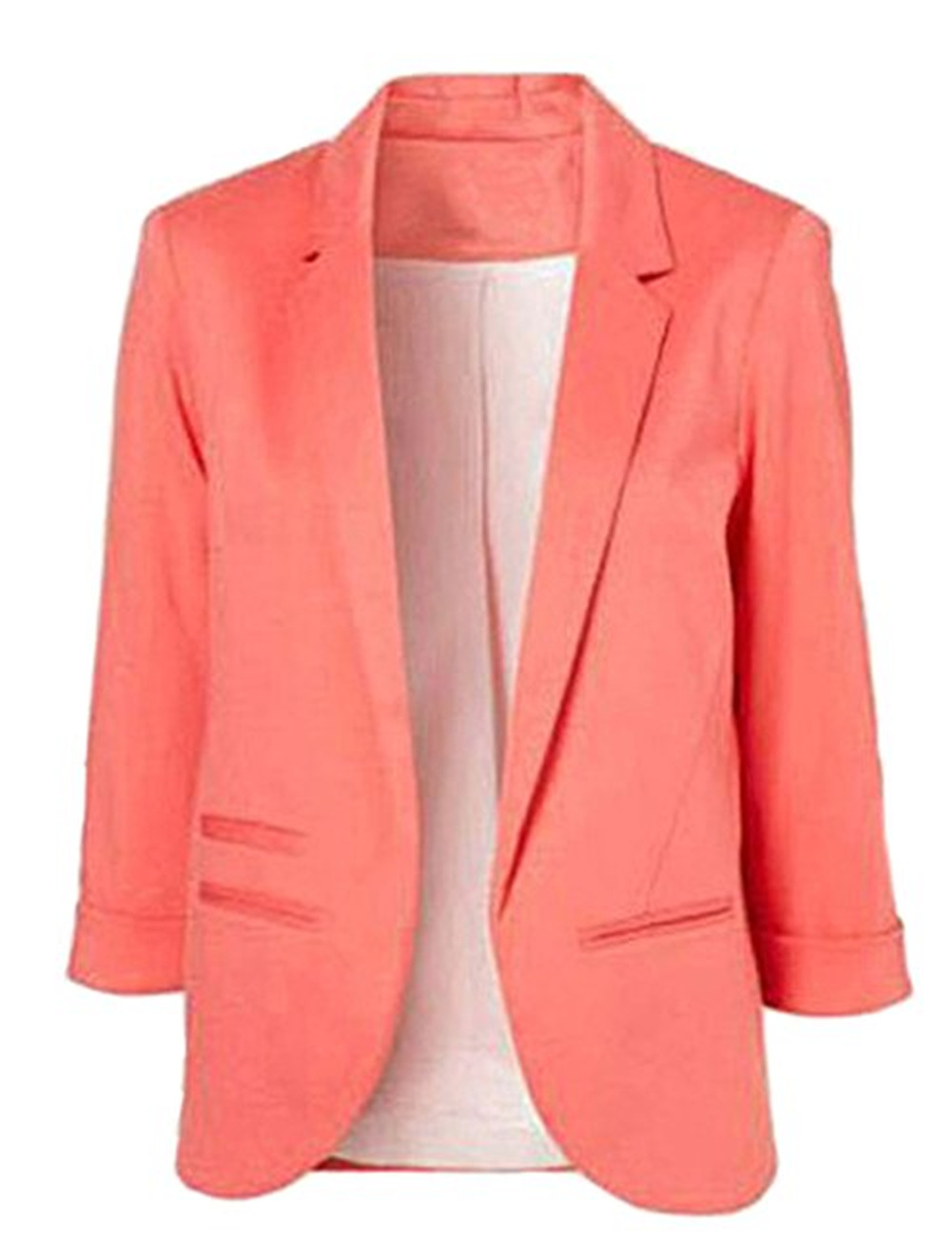 New Fashion Women Candy Color Slim Suit Jacket Coat Office Lady Business Blazer Jacket