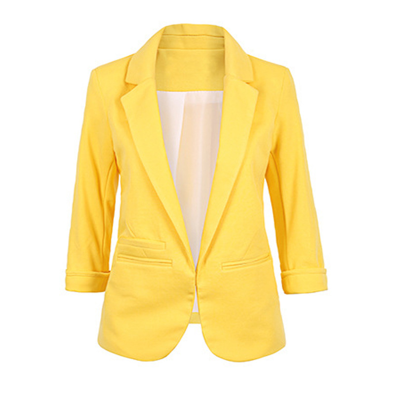 New Fashion Women Candy Color Slim Suit Jacket Coat Office Lady Business Blazer Jacket