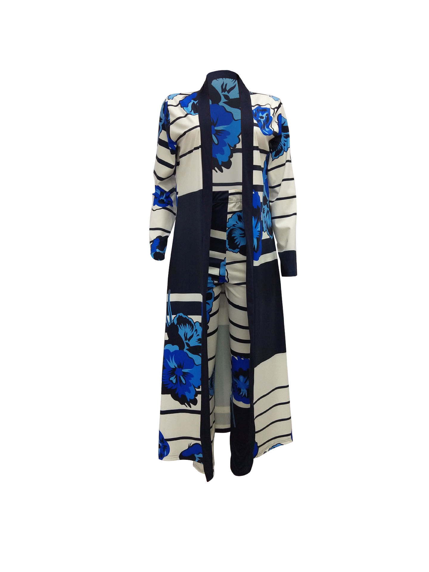 Women Fashion digital ladies printing cloak and bottom pants casual suit sets