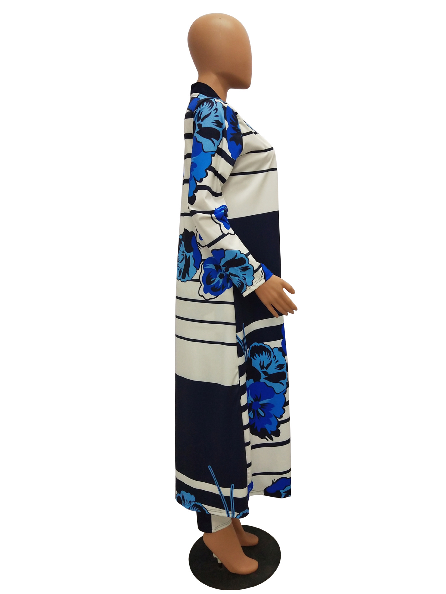 Women Fashion digital ladies printing cloak and bottom pants casual suit sets