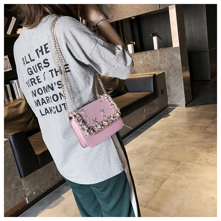 2019 Laides flower new shoulder bag Fashion Women's Handbags Chain bag