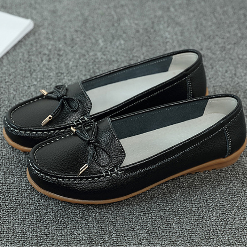 Spring Flats Women Shoes Loafers Genuine Leather Flats Slip On Loafers Female Moccasins Shoes