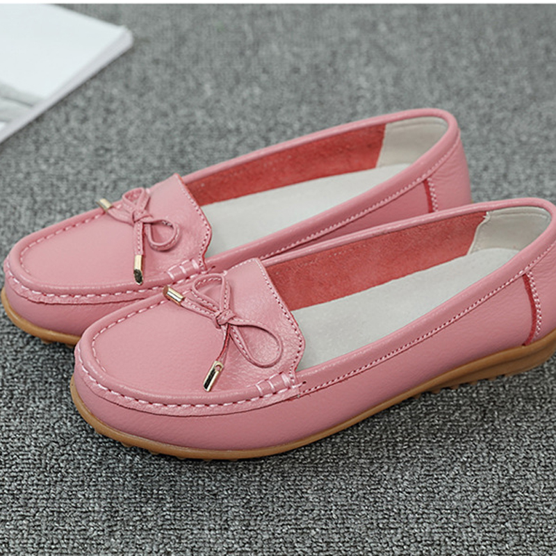 Spring Flats Women Shoes Loafers Genuine Leather Flats Slip On Loafers Female Moccasins Shoes