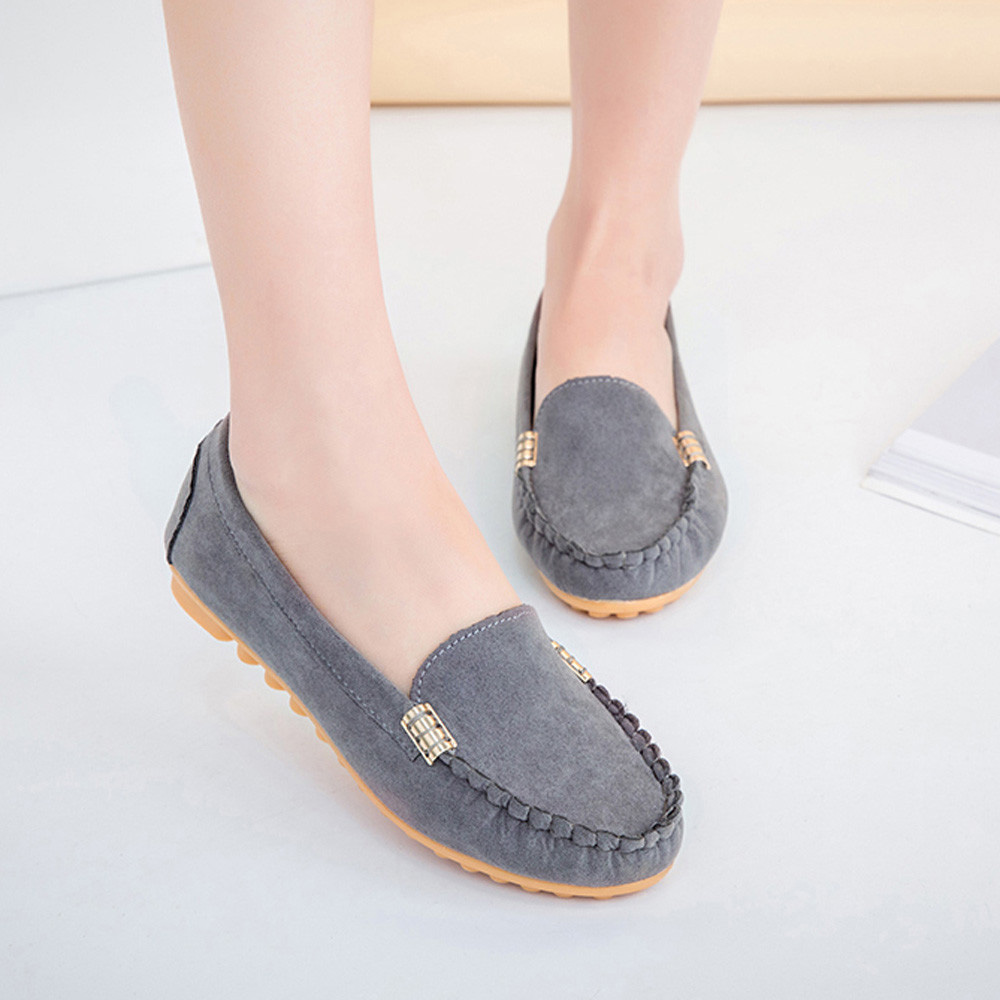 New Womens Candy Color Shoes Cute Slip on Ladies Shoes Ballet Flats Women Flat Casual Shoes