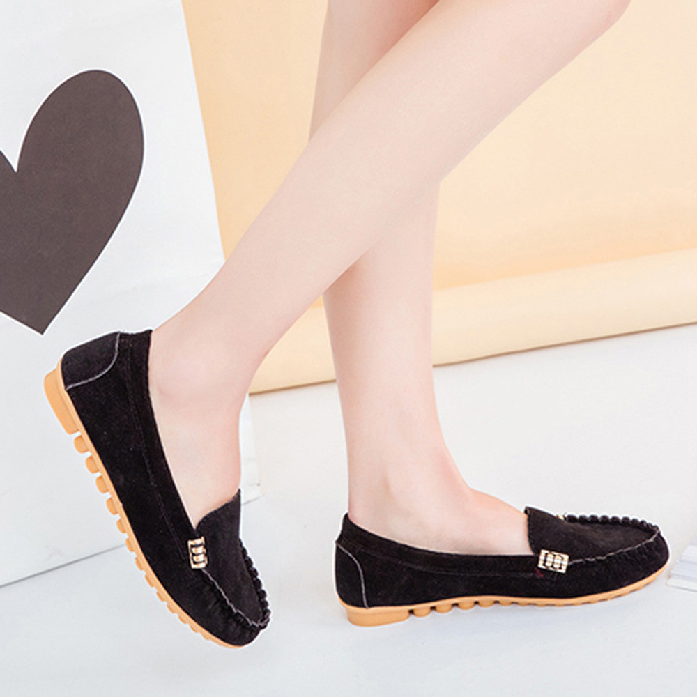 New Womens Candy Color Shoes Cute Slip on Ladies Shoes Ballet Flats Women Flat Casual Shoes