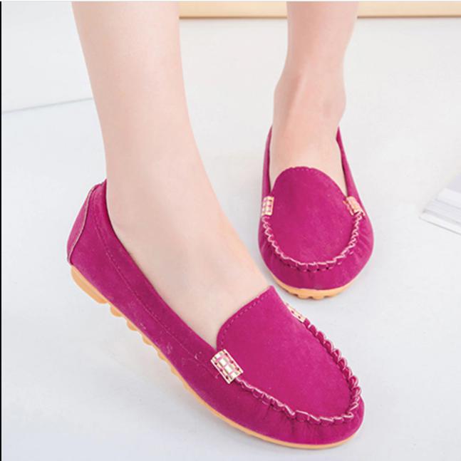 New Womens Candy Color Shoes Cute Slip on Ladies Shoes Ballet Flats Women Flat Casual Shoes